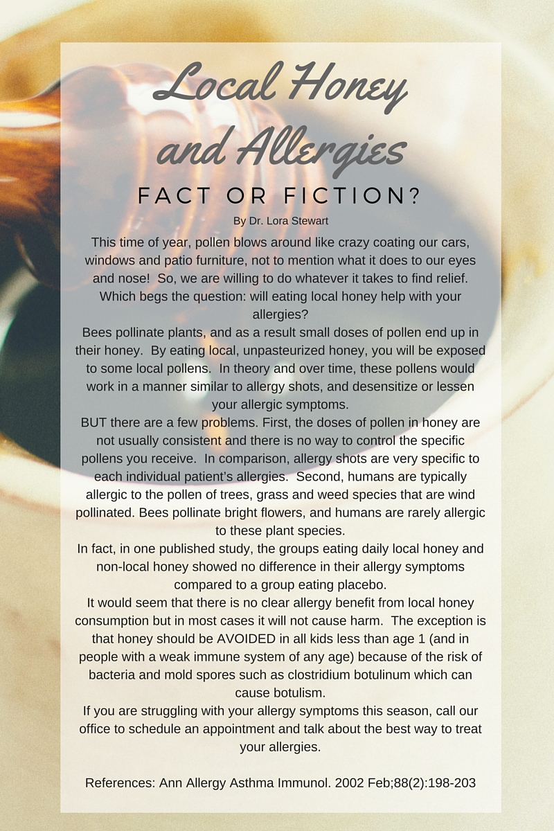 Local Honey and Allergies Allergy Asthma Care and Prevention Center